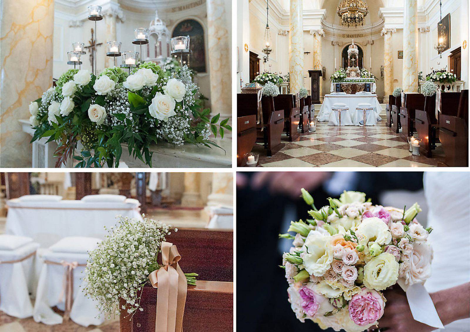 addobbi floreali del matrimonio in chiesa