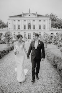 Destination Wedding Maison Mariage Italian  Persian Elegant bride groom villa ca marcello balck and white