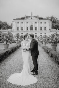 Destination Wedding Maison Mariage Italian Persian Elegant bride groom Villa ca marcello black and white