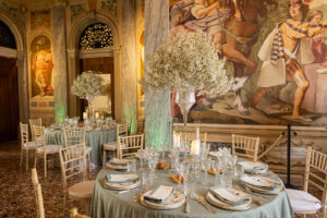 Italian Wedding elegant detail Villa Selvatico tablescape flowers