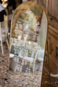 Italian Wedding elegant detail Villa Selvatico mirror tableau de mariage