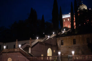 Italian Wedding elegant detail Villa Selvatico night