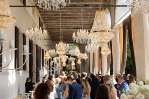 Italian Wedding Villa Foscarini elegant detail chandelier