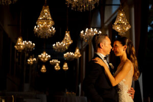 Italian Wedding Villa Foscarini elegant chandelier couple