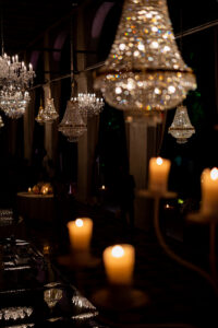 Italian Wedding Villa Foscarini elegant chandelier candles