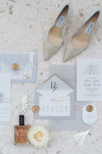 Italian Wedding Villa Selvatico elegant details Jimmy choo