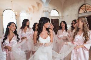 Italian Wedding Villa Selvatico elegant bride bridesmaid