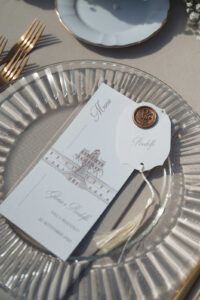 Italian Wedding Villa Selvatico elegant detail menu