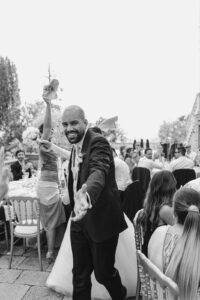 Italian Wedding Villa Selvatico elegant groom black and white