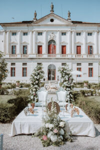 Destination Wedding Maison Mariage Italian Persian Elegant ca marcello cerimony flower arch